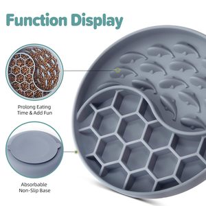 Cuencos de comida para mascotas de silicona ZMaker con ventosa, cuenco antideslizante para lamer perros de grado alimenticio, diseño de pescado y panal, cuenco para perros alimentador lento - Product Image 3