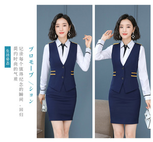 <span class=keywords><strong>KTV</strong></span>バー受付ウェイトレス作業着3ピースセット長袖ケータリングホテルスタッフユニフォーム - Product Image 4