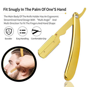 <span class=keywords><strong>Rasoir</strong></span> manuel à l'ancienne plaqué or pour hommes, <span class=keywords><strong>rasoir</strong></span> à barbe, coupe-sourcils, support de lame de rasage, <span class=keywords><strong>rasoir</strong></span> pour coiffure - Product Image 5