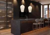 Lustre moderne élégant et luxueux en albâtre, grand modèle, avec éclairage LED, pour îlot de cuisine, bar, comptoir, hall d'hôtel, café, villa