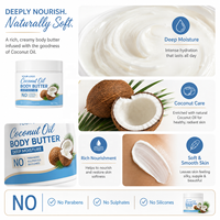 Beurre corporel hydratant et éclaircissant à l'huile de coco, naturel et biologique, pour une hydratation intense de tous types de peau