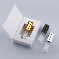 SUMEEAR Vaporisateur de parfum plat rond de 5ml atomiseur rechargeable avec boîte cadeau pour tester les échantillons de parfum