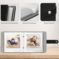 Album photo miniature personnalisé avec logo, en cuir PU, vente en gros, petit album de rangement pour photos avec fermeture à pression, pochettes transparentes pour photos Polaroid