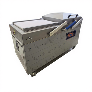 Machine d'emballage sous vide industrielle efficace à double chambre pour aliments et viandes, automatique, avec 4 bandes de scellage, double et performante - Product Image 1