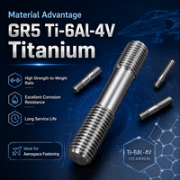 GR5 Ti-6Al-4V Titanyum Çift Uçlu Saplama Civatası Özel M6-M20 Uçak Yapısal Çerçevesi Havacılık Bağlantı Elemanı OEM