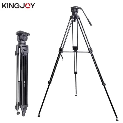 KINGJOY VT2500L 72 Inch Camera Tripod Professional Heavy Duty Aluminum Stand Detachable Fluid Drag Pan Tilt Head VT-2500L