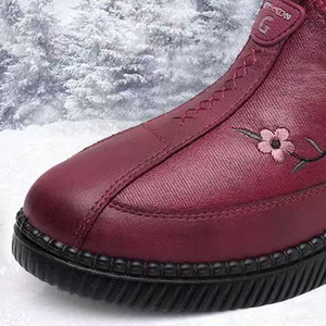 Femmes âgées vieux Pékin chaussures en cuir doublé <span class=keywords><strong>de</strong></span> fourrure hiver chaud antidérapant doux rembourré léger Durable bottes <span class=keywords><strong>de</strong></span> neige - Product Image 6