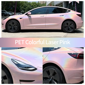 لفائف فينيل لتغليف السيارات قابلة للتخصيص، متغيرة اللون، مقاومة للأشعة فوق البنفسجية/تحت الحمراء، لامعة وبراقة، مقاومة للماء، بلون وردي ليزري - Product Image 2