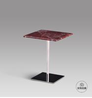 Mesa de centro de salón de acero inoxidable con tapa de mármol de diseño italiano de lujo minimalista
