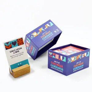사용자 정의 인쇄 풀 컬러 파티 야간 날짜 게임 카드 공장 인쇄 커플 도전 데이트 카드 데크 상자가있는 게임