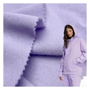 Macaron couleur tricoté 70/30 polyester coton brossé TC 220GSM tissu polaire éponge français pour sweat-shirts