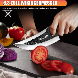 Ensemble de 7 couteaux de cuisine en acier inoxydable avec étui de transport en cuir, design ambidextre, incluant des couteaux à désosser, Santoku et de <span class=keywords><strong>boucher</strong></span> - Product Image 4