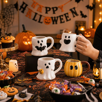 Meilleure Vente 2026 : Tasse Citrouille en Céramique pour Halloween, Motif Visage de Fantôme, 420 ml, Sans Plomb, Céramique de Qualité Alimentaire, Vente en Gros
