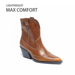 Botas Chelsea Vintage con Tacón Grueso para Otoño e Invierno, Botas Estilo Martin Marrones para Mujer - Product Image 3