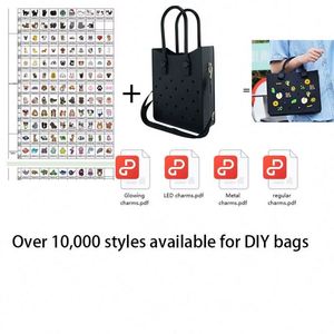 Custom Logo Printed Festive EVA Tote Bag Lightweight Reusable Perforated Handbag DIY Charm Tote for Holiday Family <b>Gifts</b> - Product Image 4