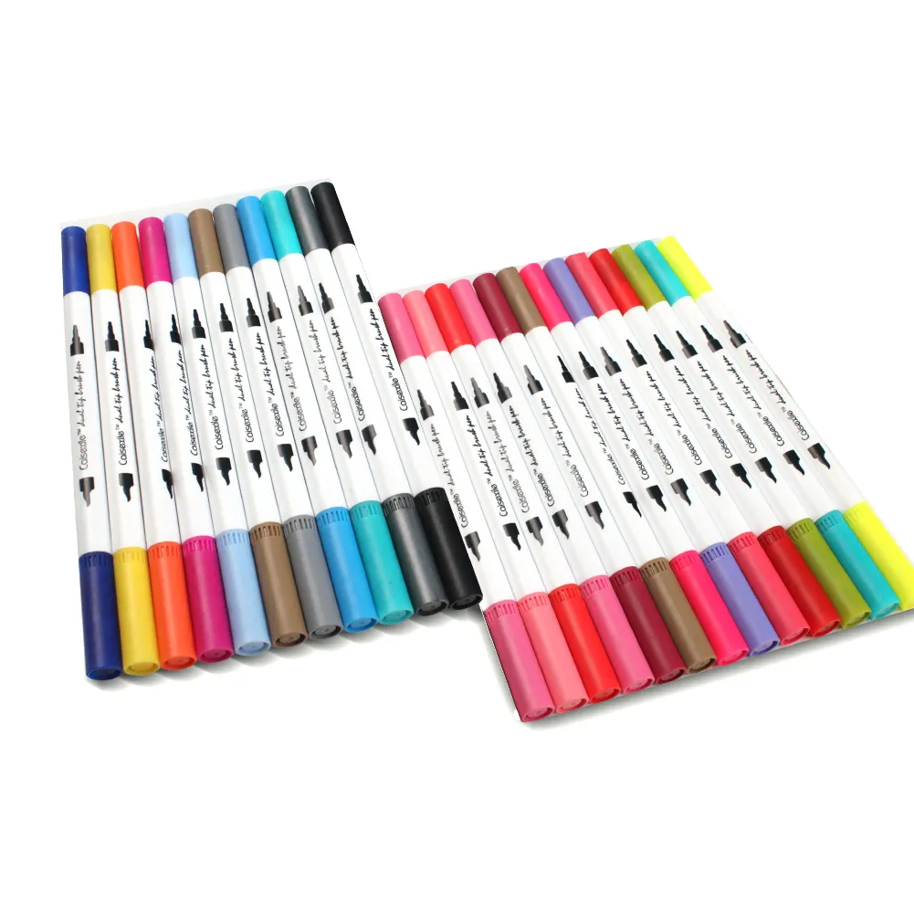 24 colors Dual Tip Brush Pen watercolor pen Art Markers Dual Tips Coloring Brush