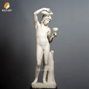 Figura tallada a mano de piedra Natural, escultura clásica griega/romana de mármol, estatua de París de Antonio Canova