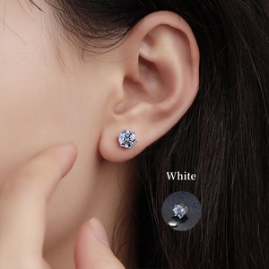 <span class=keywords><strong>Orecchini</strong></span> a Perno in Moissanite da 1 Carato per Uomo, Economici, 6,5mm VVS, <span class=keywords><strong>Orecchini</strong></span> Magnetici in Argento Sterling 925, Gioielli Eleganti da Uomo - Product Image 6
