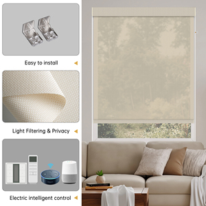 Persianas enrollables eléctricas SAMADHI para ventanas francesas, material de poliéster, diseño vertical moderno, construcción duradera, entrega rápida - Product Image 4