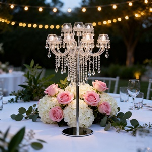 Lampada <span class=keywords><strong>da</strong></span> <span class=keywords><strong>Tavolo</strong></span> in Cristallo a 15 Teste Stile Europeo, Lussuosa Decorazione per Hotel, Camera <span class=keywords><strong>da</strong></span> Letto, Matrimoni, Soggiorno e Villa - Product Image 2