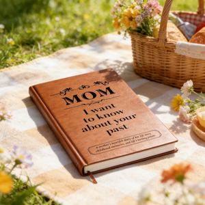 Carnet de souvenirs <span class=keywords><strong>personnalisé</strong></span> A5 à couverture rigide <span class=keywords><strong>pour</strong></span> papa, journal en cuir avec reliure cousue, cadeau guidé <span class=keywords><strong>pour</strong></span> <span class=keywords><strong>maman</strong></span>, carnet familial - Product Image 5