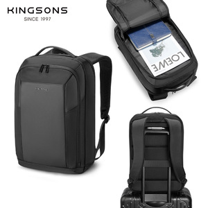 Kingsons Men's <b>Backpack</b> 20-35L <b>Waterproof</b> Ultralight Laptop Bag Everyday Use Solid Color <b>Black</b> And Green - Product Image 3