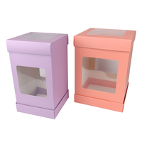 Cajas de Papel para Pastel de Boda Cuadradas de 10 Pulgadas con Logotipo Personalizado, de Varias Capas, con Ventanas Transparentes