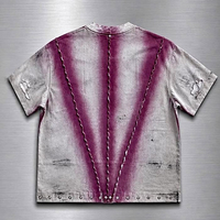 T-shirt Homme Y2K Punk Métal avec Œillets et Rivets, en Coton Épais Délavé, Coupe Oversize, Impression Personnalisée, Style Streetwear, Fabrication OEM