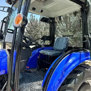 Tractor de 70hp con cabina de aire acondicionado, cargador frontal, tractor de jardín agrícola con piezas opcionales