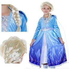 Winter Kingdom 2 Costume de princesse féminin avec perruque Elsa Cosplay Costumes-W52F80D - Product Image 1