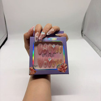 Boîte de présentation pour faux ongles en gros, ensemble de 6 styles d'ongles artificiels en ABS, capsules d'ongles réutilisables pour manucure DIY, 144 pièces