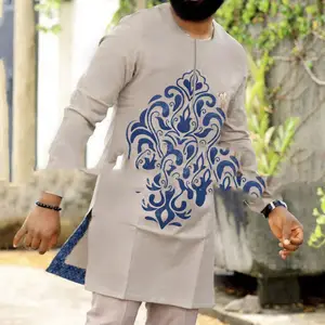 Penjualan terlaris Jubba Thobe Arab Saudi Dubai Kaftan Arab Pakistan pakaian Islami kemeja celana setelan pria kasual