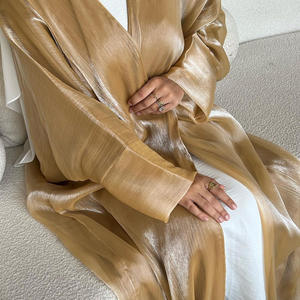 Zifeng OME moyen-orient Toga Cardigan femmes musulman brillant couleur unie transfrontalier Spot dubaï Cardigan jupe longue Abaya - Product Image 3