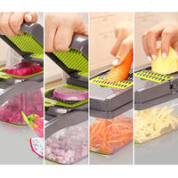 Goddelijk Gebruiksvoorwerp Voor Het Snijden Van Groenten Handmatige Voedselsnijder Mini-Snijmachine Hakmolen Fruit Groentegereedschap Hete Keuken 12 In 1