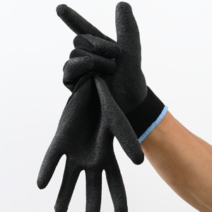 Fábrica Atacado 10 Agulha Poliéster Algodão Látex Rugas Luvas Antiderrapantes Espessado Elastic Cuff Opera Comprimento Luvas de Segurança - Product Image 5