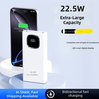Power Bank Plastik 20000mAh Grosir dengan Layar LED Digital, Kabel Data Terintegrasi, Logo Kustom OEM, Pengisi Daya Portabel Ringkas Universal
