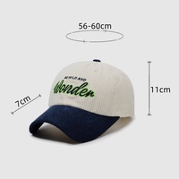 Gorra de béisbol de sombra curvada bordada de pana Unisex de moda informal recién llegada de fábrica de China para hombres y mujeres