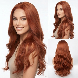 Parrucca Sintetica Resistente al Calore con Onde Acquatiche, Ricci Morbidi, Fibra Pronta all'Uso, Senza Colla, HD Lace Front, con Attaccatura Naturale, per Donna - Product Image 1