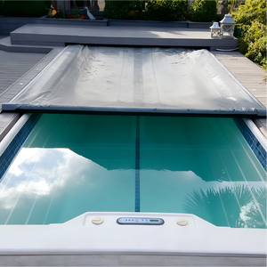 Couverture de <span class=keywords><strong>piscine</strong></span> électrique motorisée en PVC de qualité supérieure, prête à l'emploi, pour piscines hors sol et enterrées, assemblée pour la sécurité - Product Image 1