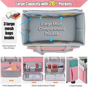 Maletín con Ruedas Desmontable de Gran Capacidad para Mujer, Maletín con Ruedas Retráctiles, Bolsa de Nailon para el Trabajo y la Enseñanza - Product Image 4