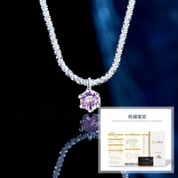 S925 Sterling zilveren Moissanite hanger ketting lichte luxe ketting zeshoekige vorm dames Valentijnsdag cadeau sieraden