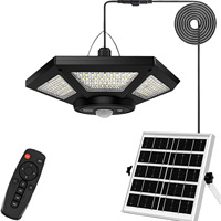 Lampe suspendue à LED à énergie solaire, avec détecteur de mouvement, télécommandée, fonctionnant sur batterie, IP65, pour balcons et extérieur