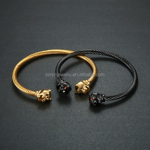 Pulsera Vikinga Nórdica con Lobo, Unisex, Cadena de Malla de Acero Inoxidable con Lobo de Boca Abierta, Joyería Talismán de Titanio - Product Image 4