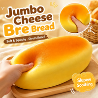 Jouet anti-stress en PU souple et ultra-moelleux, en forme de gâteau au fromage extra large, à récupération lente, imitation alimentaire