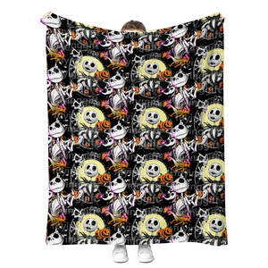 High Quality Customized <strong>Jack</strong> Skellington Nightmare Before Christmas Halloween Blanket Winter Soft Warm Plush Throws Blankets - Product Image 4