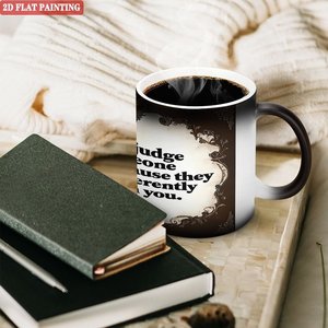Magic Mug Frosted Black 11oz <b>Ceramic</b> Heat Activated Color Changing Office <b>Cup</b> - Product Image 3