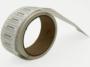 Etichette di avvertenza in carta rettangolari per bigiotteria, conformi alla Proposition 65, 0,5 x 1,5 pollici, in rotolo |   10.000 Pezzi - Product Image 4