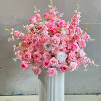 Boule de fleurs artificielles pour mariage, centre de table en mousse florale avec fleurs en soie - Décoration artisanale écologique pour intérieur/extérieur