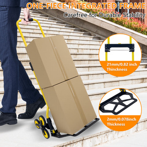 Nâng cấp Cầu Thang leo Dolly tay giỏ hàng gấp tay xe tải với telescoping xử lý/bánh xe/Bungee dây cho di chuyển, văn phòng - Product Image 4