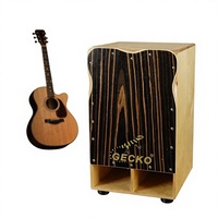GECKO Professional Cajon Drum CD01E Birch Wood Box Drum Adjustable Snare Strings for Performance